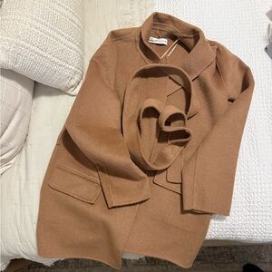 Zara wool coat with tie